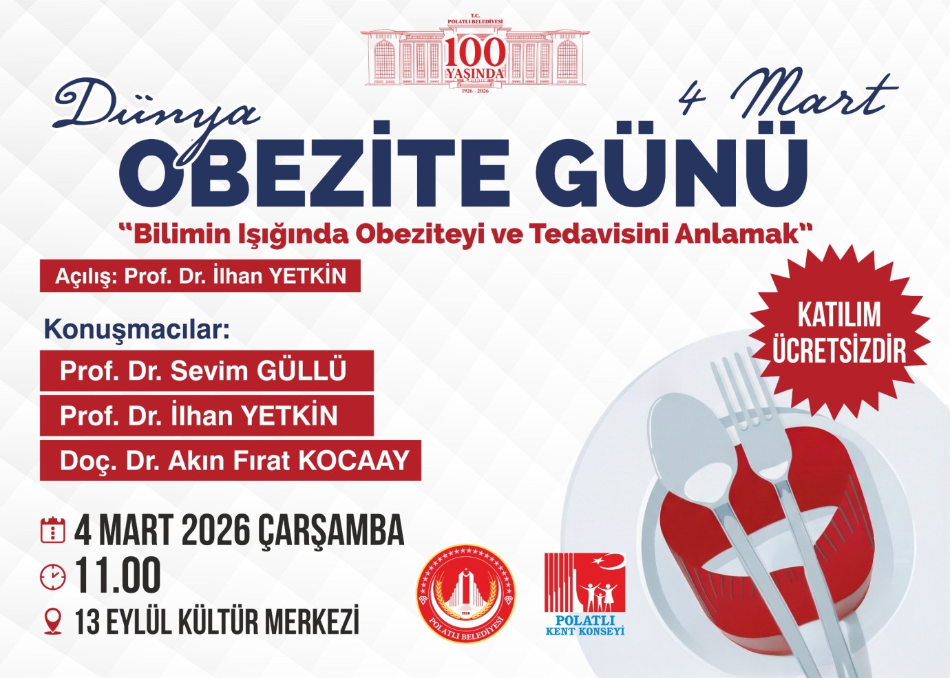 POLATLI BELEDİYESİ VE POLATLI KENT KONSEYİ’NDEN DÜNYA OBEZİTE GÜNÜ FARKINDALIK SEMİNERİ